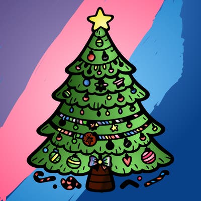 christmas tree with lots of details