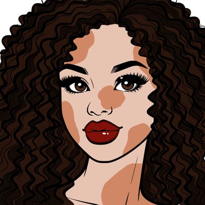 realistic woman curly hair