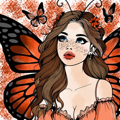 butterfly fairy realistic girl