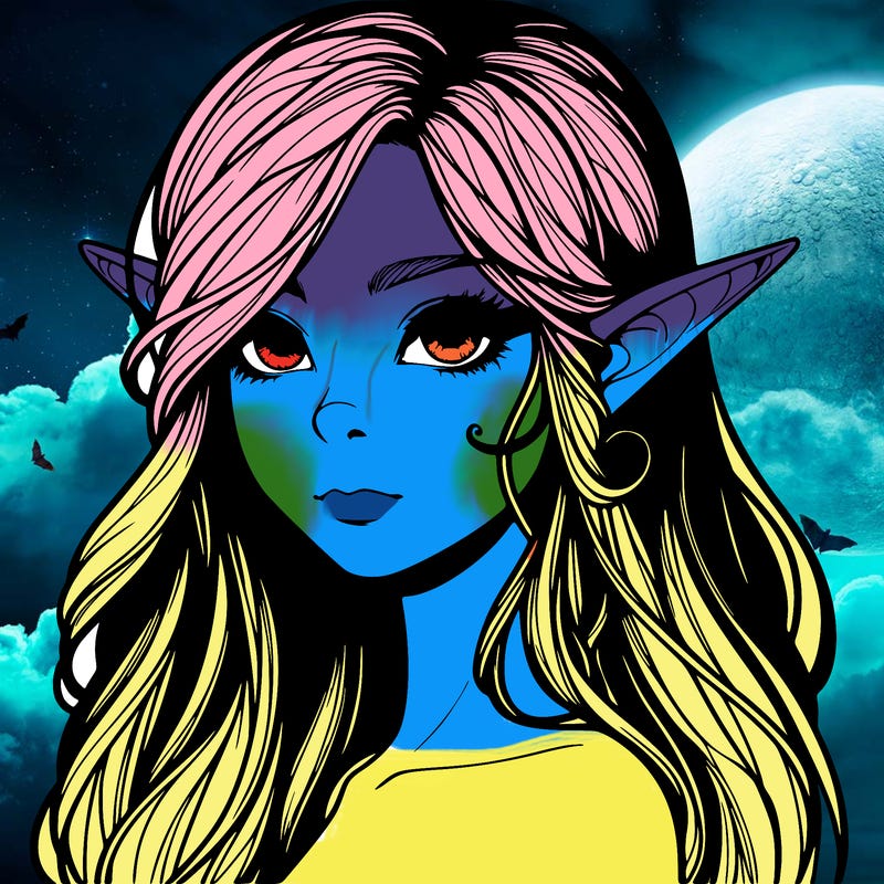 elf girl realistic dark fantasy