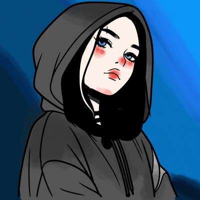 a realistic girl in a hoodie
