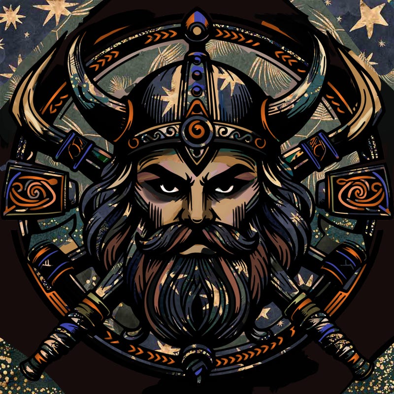 realistic valhalla god  symbol around
