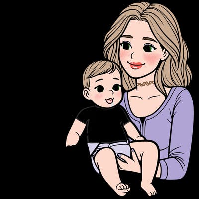 two realistic women holding one baby together