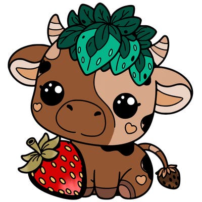 cute strawberry cow