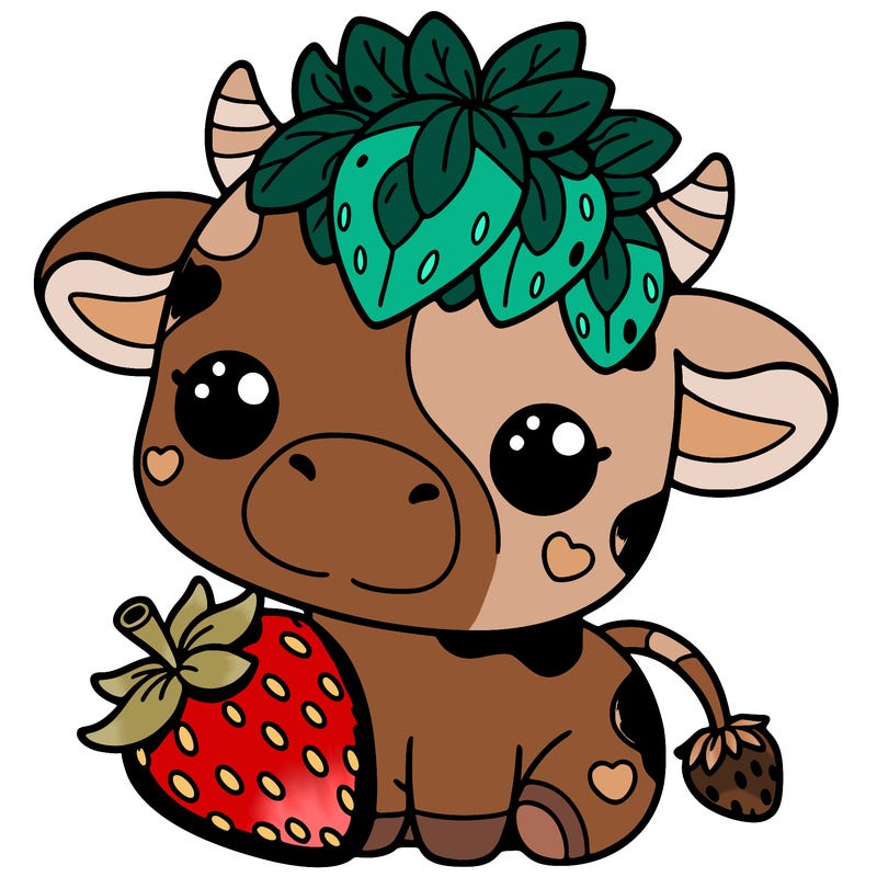 cute strawberry cow