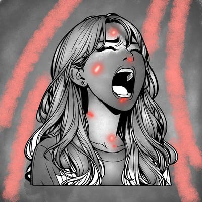 screaming realistic, girl