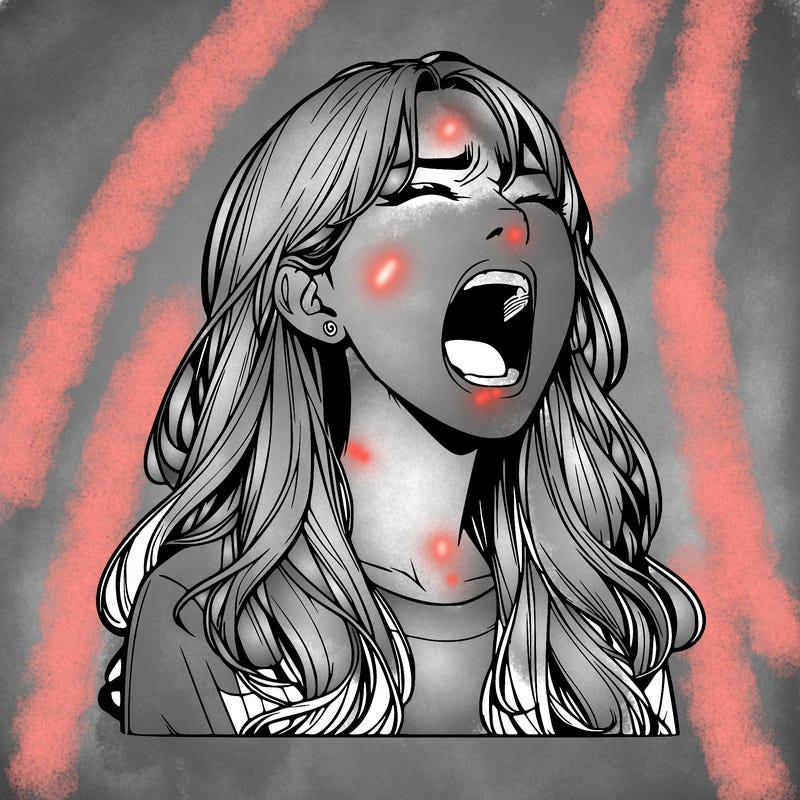 screaming realistic, girl