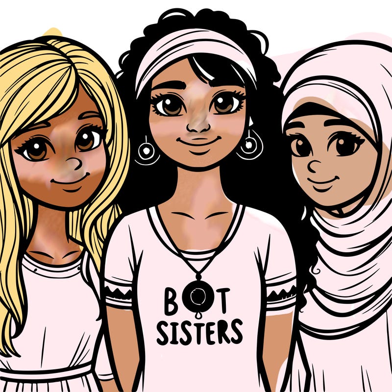 three sisters with a best sisters necklace