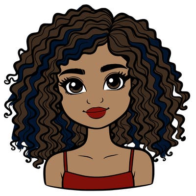 realistic girl with curly hair