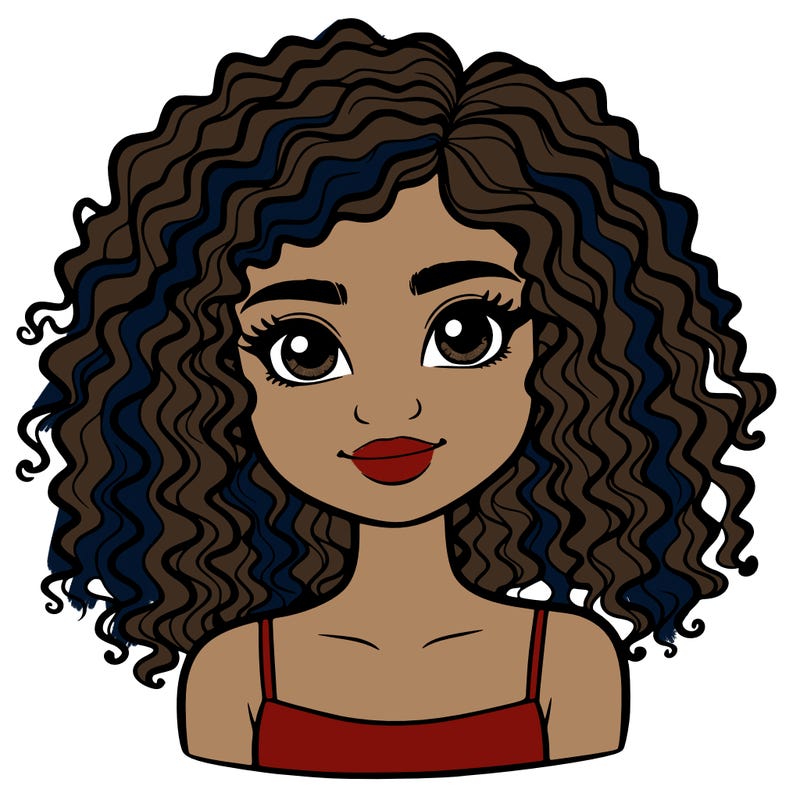 realistic girl with curly hair