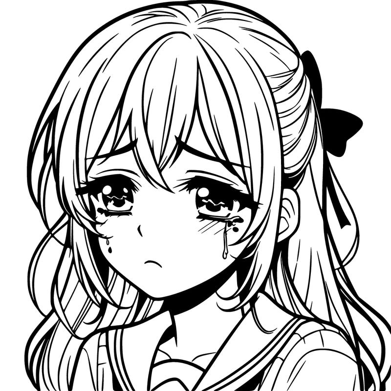 sad anime girl
