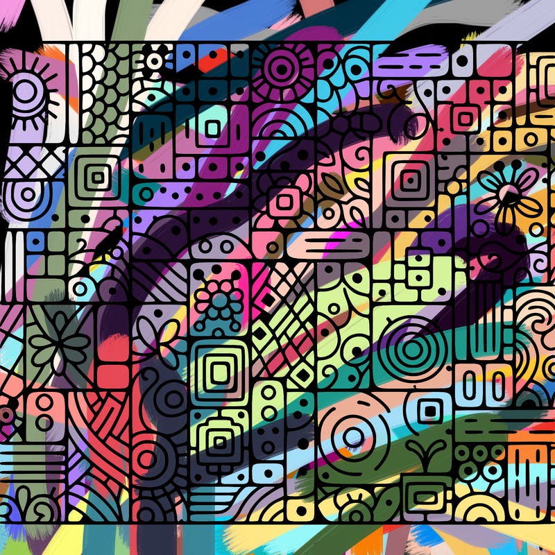 a pattern with made of small lines and squares