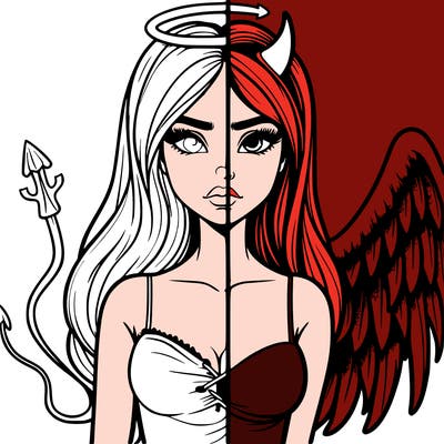 devil vs angel realistic girl