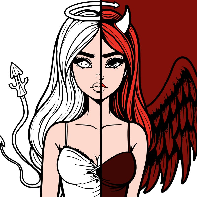 devil vs angel realistic girl