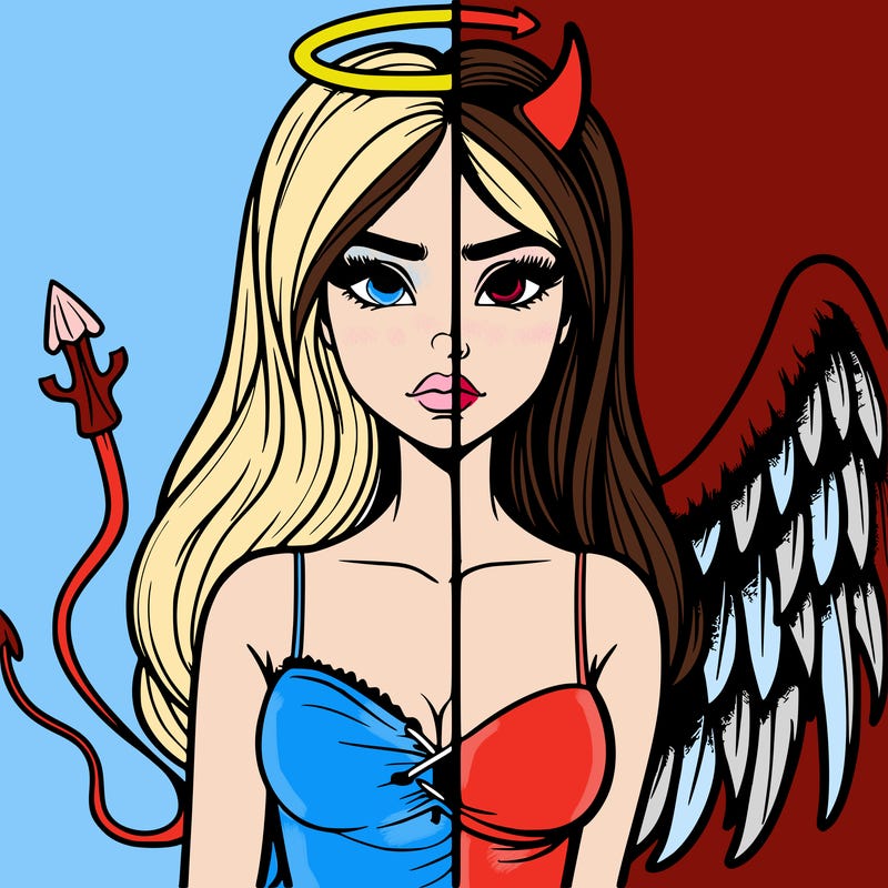 devil vs angel realistic girl
