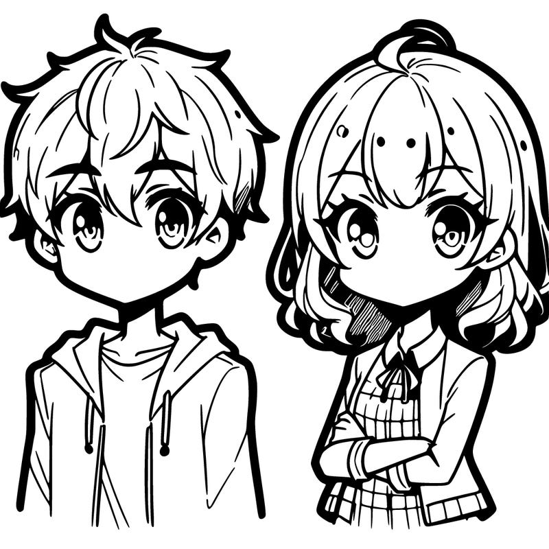 manga boy and girl