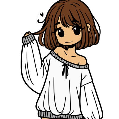 girl in baggy sweater hanging off her shoulder