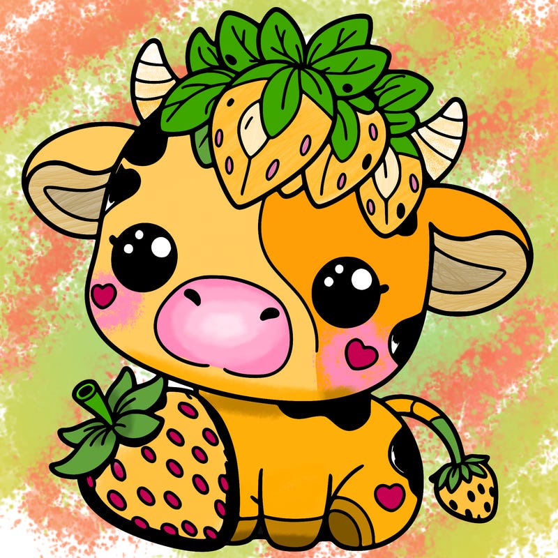 cute strawberry cow