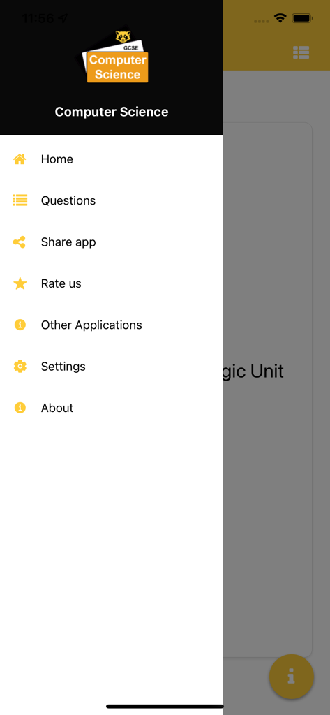GCSE Computer Science Pro - GCSE Computer Science Proモバイルアプリケーションのサイドナビゲーションメニュー