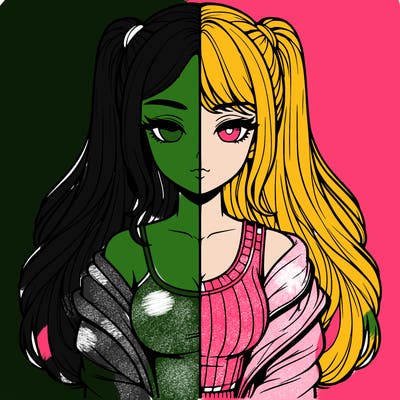 realistic girl split