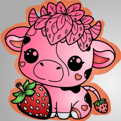 cute strawberry cow