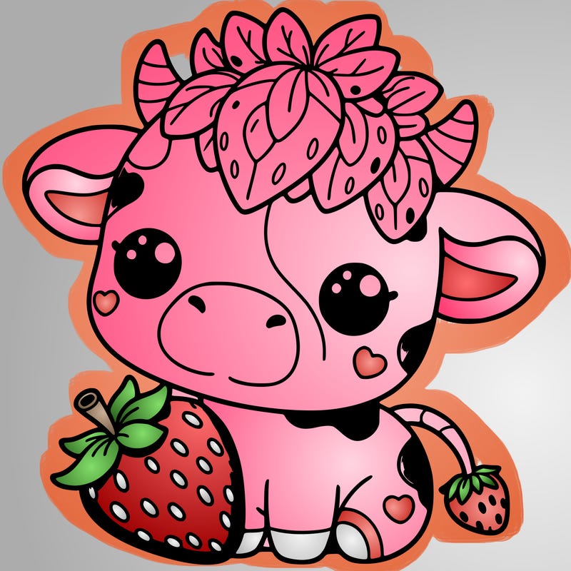 cute strawberry cow