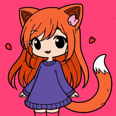 girl with cat ears and tail