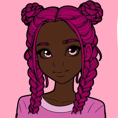 realistic girl with braids