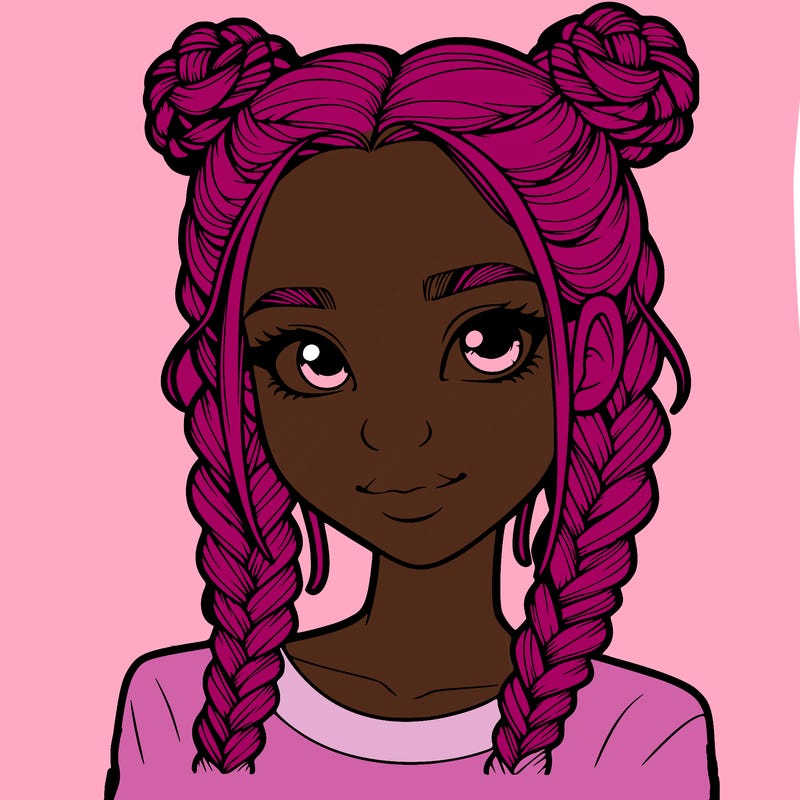 realistic girl with braids