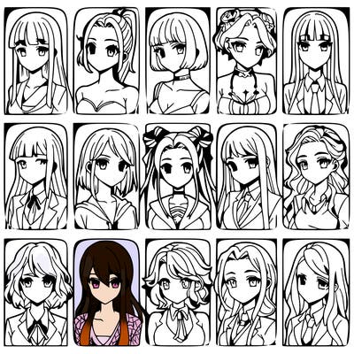 girls that look diffrent anime