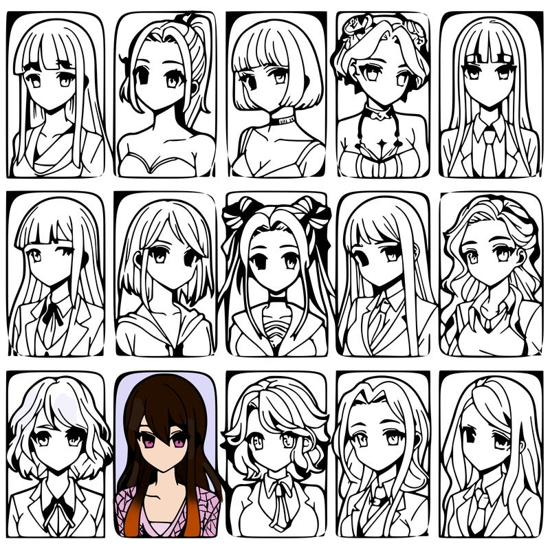 girls that look diffrent anime