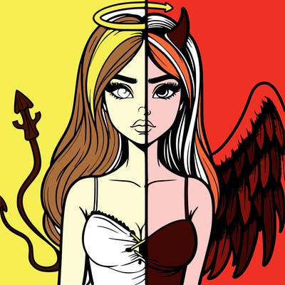 devil vs angel realistic girl