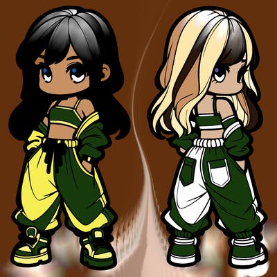 girl in crop top and baggy pants