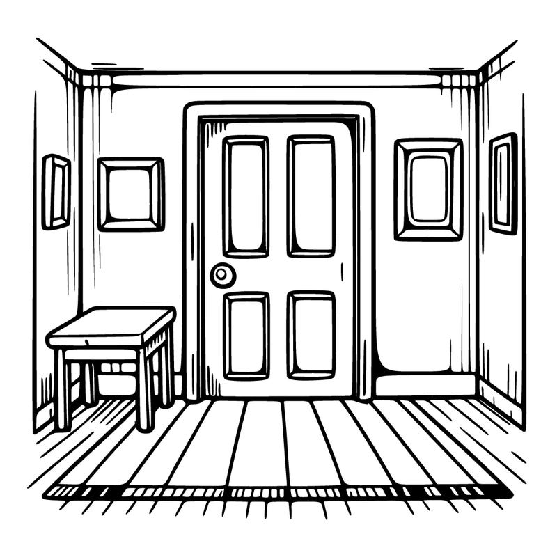 empty room with door