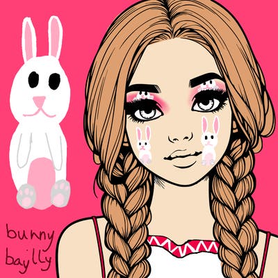 realistic girl with braids