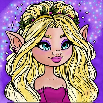 realistic magical beautiful female troll with oversized features