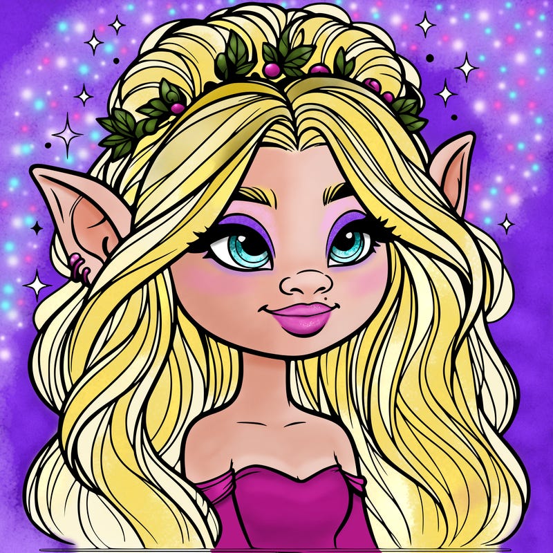 realistic magical beautiful female troll with oversized features