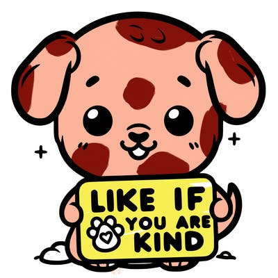 make a sign that says like if you are kind with a cute little dog
