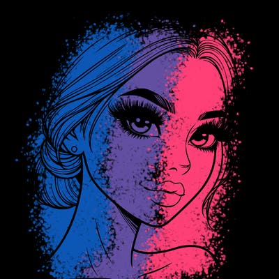 realistic girl with lashes