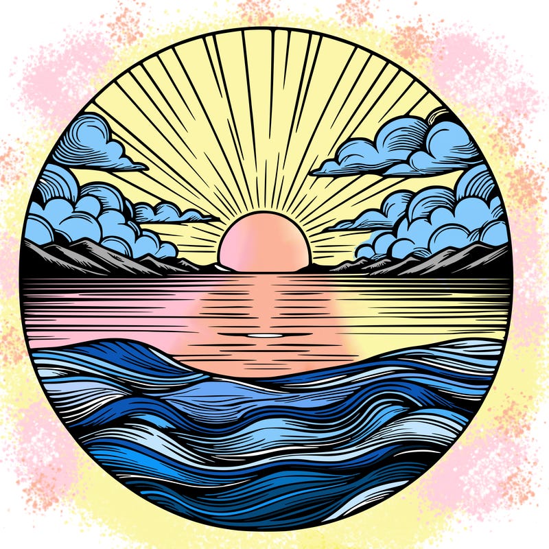 realistic sunset