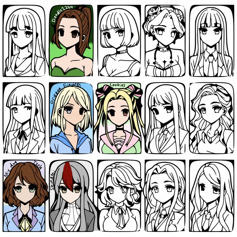 girls that look diffrent anime