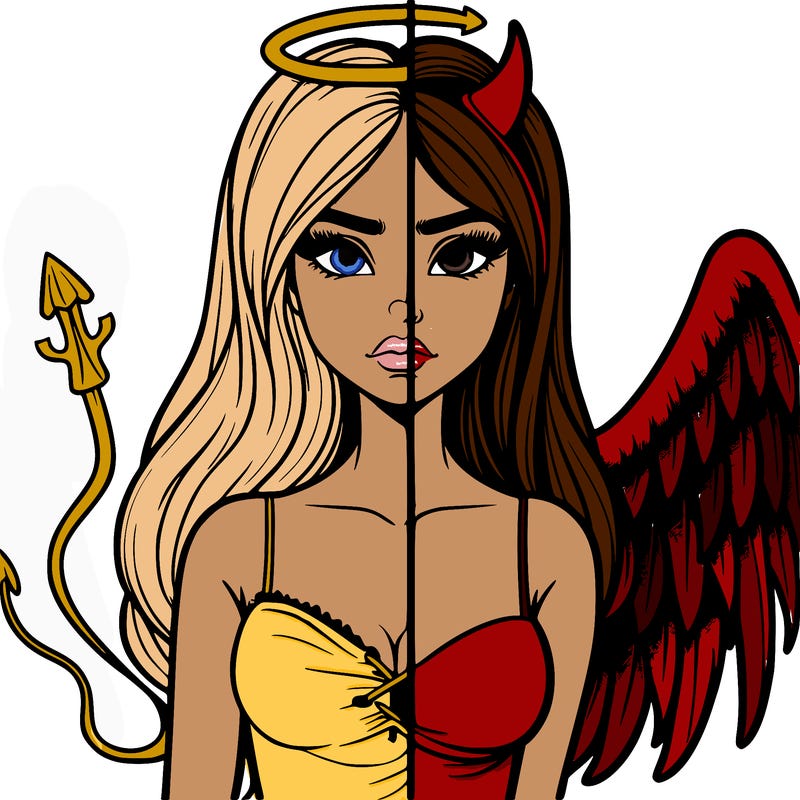 devil vs angel realistic girl