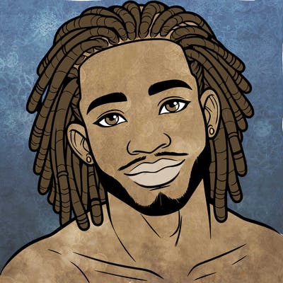 beautiful african american man with dreads