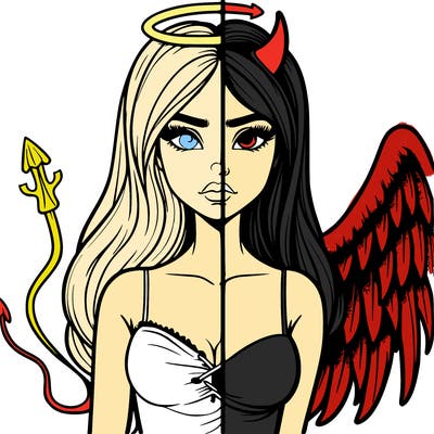 devil vs angel realistic girl