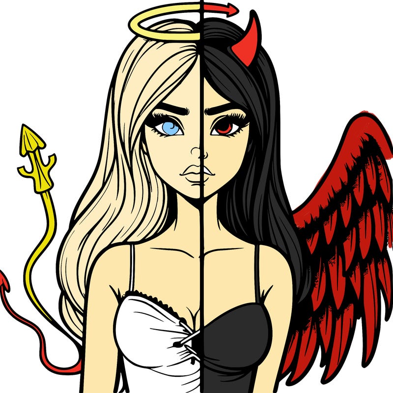 devil vs angel realistic girl
