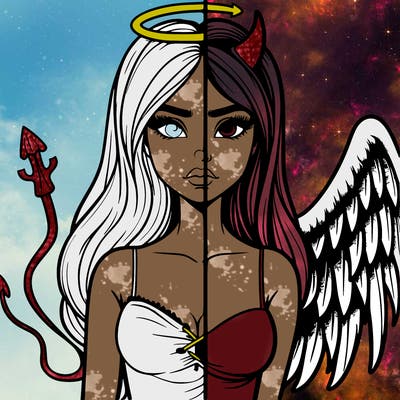 devil vs angel realistic girl