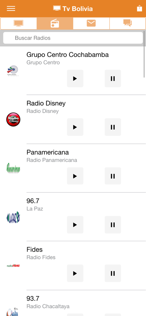Tv Bolivia - A list of Bolivian radio stations in the Tv Bolivia app for streaming.
