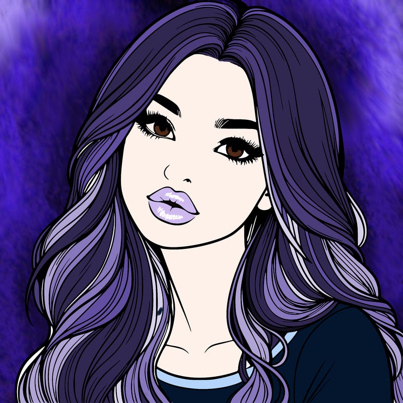 realistic girl with hair on her hair and lips