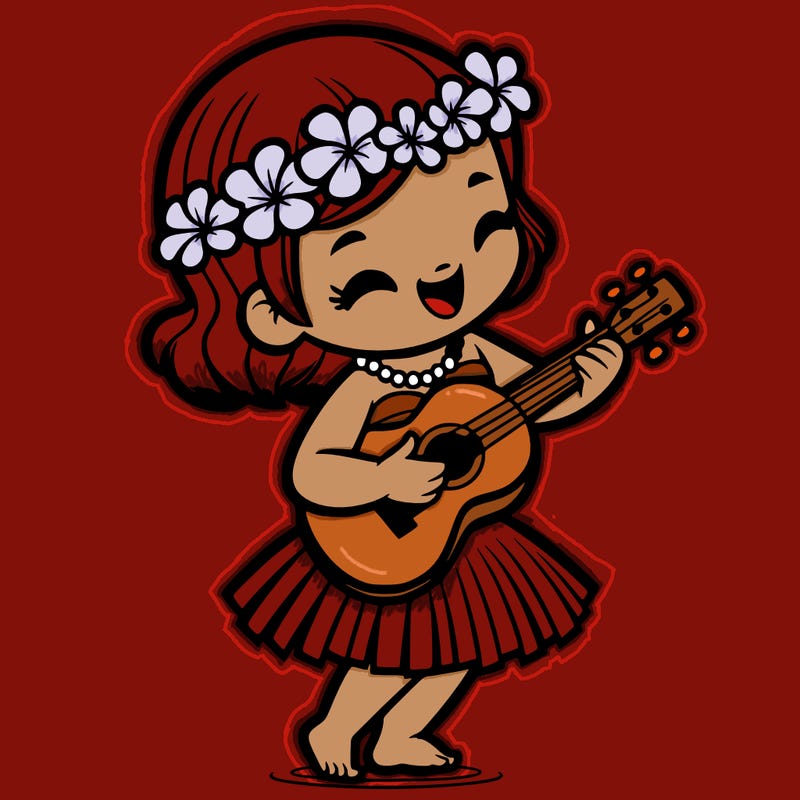 a hula dancer who plays the ukulele