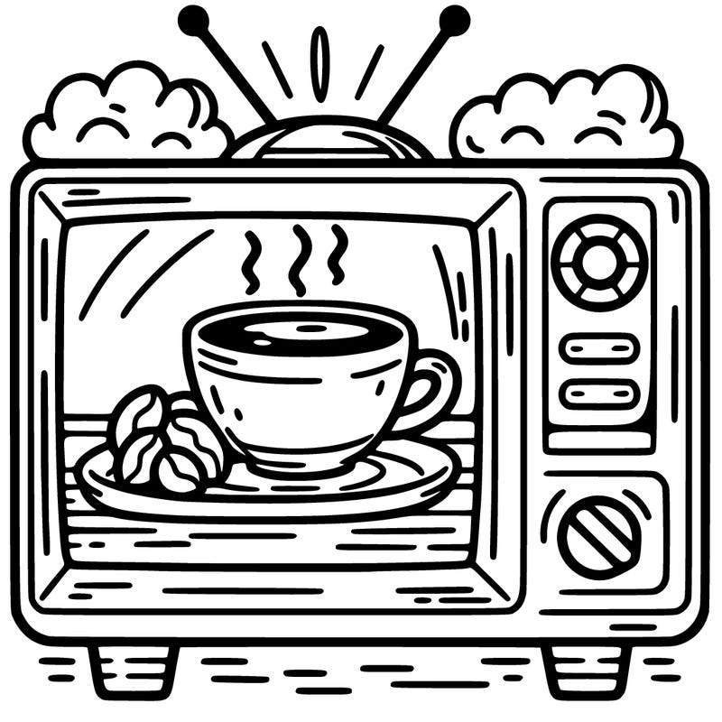 tv with a picture of coffee on it